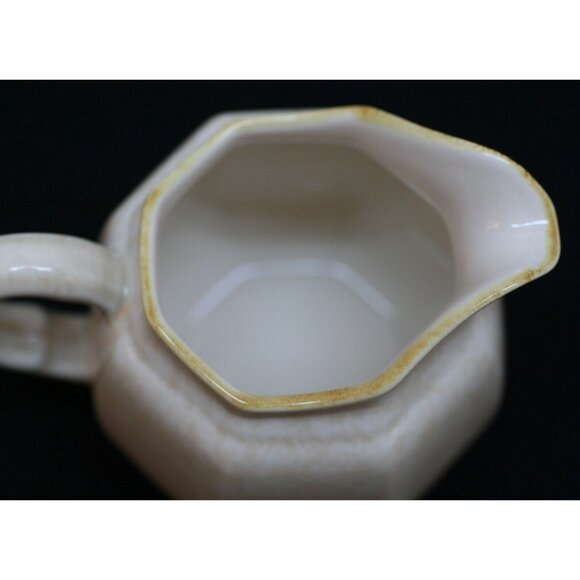 Mikasa Avante Ivory Fe 900 Sugar Bowl w Lid & Creamer Tan Octagon VTG 80s EUC - Picture 8 of 12